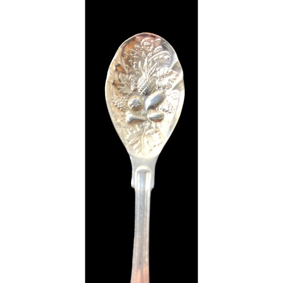 Vintage Sheffield English Silver Plate Kings Pattern Ornate Berry Sugar Spoon - Picture 2 of 8